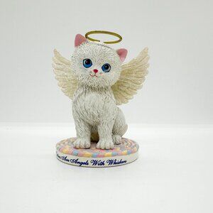 SOLD Vtg Hamilton Collection Kitten Angel Cat Whiskers Fur Persian Halo Figurine